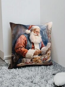 1pc Santa Claus Pillow Cover - Multicolor - View 5