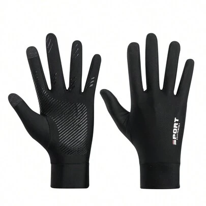 1 Pair Elastic Breathable Touch Screen Outdoor Sports Gloves,Suitable For Cycling,Riding Motorcycle And Skiing,Black Gloves,Winter Hand Warmers