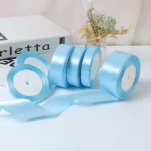 1 Roll Of Polyester Satin Ribbon For Gift Box, Candy Box, Cake Box And Flower Decoration (Machine Dyed With Slight Color Difference) - Blue - View 5