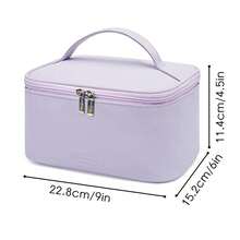 女士們化妝包,便攜旅行彩妝收納適用於化妝工具,皮膚護理,化妝品,畫筆,防水紫色