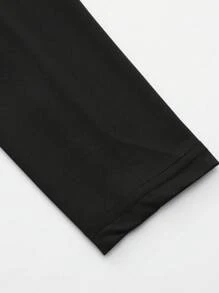 2件装黑色和灰色运动健身卫衣 男士速干吸湿长袖运动套头衫 健身服 - 黑色 - 查看 7