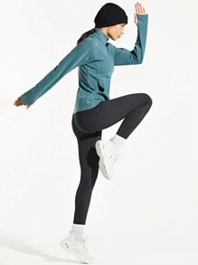 女式保暖内衬紧身裤 防水保暖跑步裤 带口袋保暖徒步紧身裤 Colanti - 黑色 - 查看 6