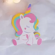 50pcs Unicorn Party Decoration Paper Cards For Diy Lollipop Decoration Back To School Valentine Day - Pink - View 2