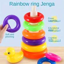 Children's Stacking Toys Rainbow Duck Stacking Tower Infant And Toddler Puzzle Toys (Random Color) Christmas Toys,Toddler Toys,Toys For Toddlers,Baby Stacking,Stacking Blocks,Baby Items