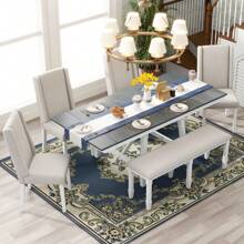 Nestfair Gray 6-Piece Dining Table with 4-Chairs and 1-Bench
