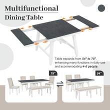 Nestfair Gray 6-Piece Dining Table with 4-Chairs and 1-Bench