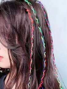 CECILLIA WIG 30 件编织发彩绳辫子发饰七色丝带绳 DIY 非洲女孩辫子发饰