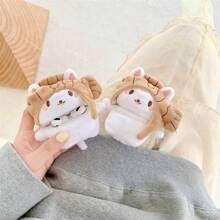 Winter Apple Cute Fluffy Cat Earphone Case Compatible With Airpods1/2/Airpods Pro/Airpods 3/Airpods Pro (2nd Generation), Earphones Not Included - White - View 2