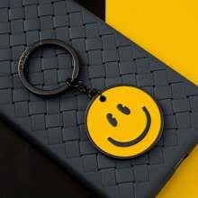 1 個創意鋅合金黃色笑臉鑰匙扣,時尚金屬汽車鑰匙圈男女,情侶生日禮物 - 黃色 - 查看 1