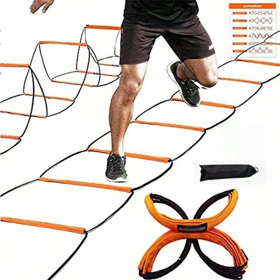 1 件可折疊敏捷梯,帶 8/10 橫檔,用於速度訓練 - 橘色 - 查看 1