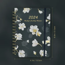 2024年行事曆 - 2024年1月至12月,6.1" X 8.5"大小,每週和每月的2024年行事曆,帶標籤,柔軟封面,厚實紙張,完美的人生組織工具 - 藏蓝色 - 查看 2