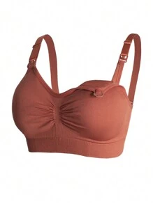 5Pcs Maternity & Nursing Bra Set, Nylon, Front Clasp, Wireless, Comfortable, Gently Push Up & Seamless Bra - Multicolor - View 11