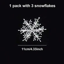 5入組聖誕雪花裝飾,掛飾,帶繩小雪花,節日裝飾用於聖誕樹上 - 白色 - 查看 4