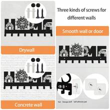 1 Miếng Hình hoa hướng dương Giá giữ chìa khóa Đối với Tường Với Halloween Lễ hội ; Đen Chìa khóa Giá đỡ Đối với Trang trí tường ; Kim loại Trang trí tường Cho văn phòng , Hành lang , Lối vào ; Chìa khóa Móc Đối với Tường Đến Treo Chìa khóa ; Nhỏ bé Chìa khóa Móc Đối với Tường ; Rustic Nhà Dấu hiệu - màu đen - Xem 4