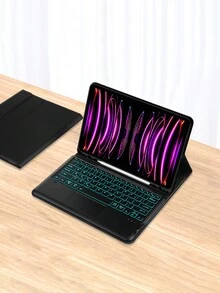 Backlit TrackPad Keyboard Case Cover Compatible With iPad Pro 12.9 inch 3rd 4th 5th 6th generation 2018-2022 ipadpro Tablet Magic Smart TouchPad Keyboards - Black - Arabic layout - View 10