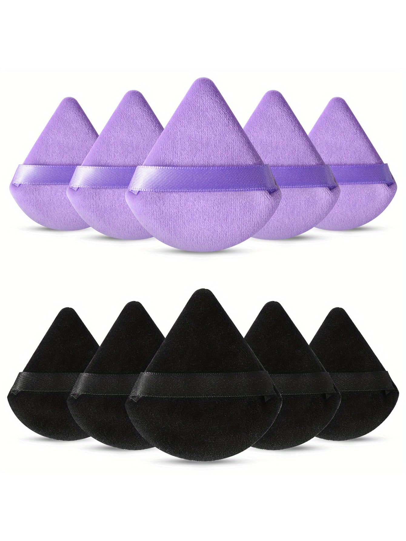 10 Pieces Powder Puffs Triangle Cosmetic Powder Puff Reusable Soft Plush Powder Sponge Makeup