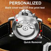 SEAKOSS Men GMT 100Bar Diving Mechanical Watches Super Luminous Sapphire Seagull 2557 Automatic Movement Wristwatches Calendar - Black - View 6