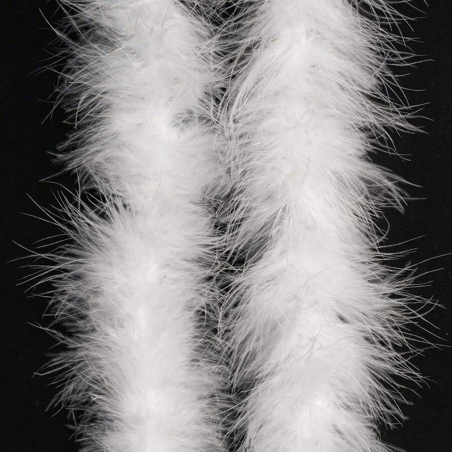 1pc Feather Boa For Crafts Wedding Party Halloween Costume Christmas Tree Decoration - White - View 1