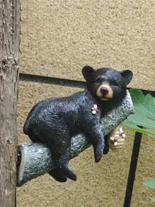 1pc Resin Bear On Branch Animal Decoration Figurine, Outdoor Garden Hanging Ornament With Realistic Design - Multicolor - View 2