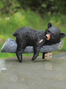 1pc Resin Bear On Branch Animal Decoration Figurine, Outdoor Garden Hanging Ornament With Realistic Design - Multicolor - View 7