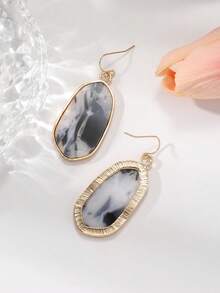 1對女性用鋅合金海螺和樹脂吊墜耳環,適用於沙灘派對禮物 - 彩色 - 查看 4