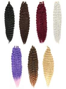 30inch 120g 3pcs Deep Wave Crochet Hair Extensions Single/tri-tone Colors Synthetic Hairpieces, Suitable For Daily Wear - Silver - View 5