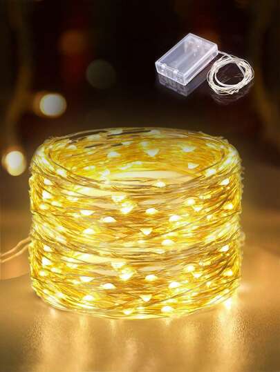 1pc 1/2/3/5/10m 10/20/30/50/100 LED Battery-Powered Copper Wire Light Bendable Copper Wire Light DIY Copper Wire Light Home Decoration Light String Party Decoration Light String Festival Decoration Light String