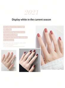 10ml Esmalte de Unha à Base de Água, Secagem Rápida, Longa Duração, Peelable, Inodoro, Adequado para Estudantes e Salões de Beleza, Perfeito para Mulheres e Meninas - Novo Esmalte de Unha para Unhas de Primavera, Verão, Outono e Inverno - Castanho - Visão 4