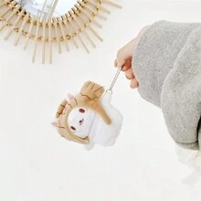 Winter Apple Cute Fluffy Cat Earphone Case Compatible With Airpods1/2/Airpods Pro/Airpods 3/Airpods Pro (2nd Generation), Earphones Not Included - White - View 5