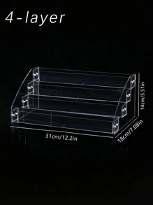 1pc Transparent Simple Stair-Shaped Glasses Storage Rack Suitable For Male And Female Sunglasses Sunscreen Glasses Etc. 2-7 Layers Optional Large Capacity Glasses Display Stand - Clear - View 13
