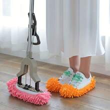 1pair Multifunctional Floor Dust Cleaning Mop Slippers, Slouchy Mop Shoes, Detachable And Washable Mop Head For Floor Cleaning - Multicolor - View 5