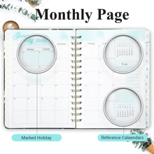 2024年行事曆 - 2024年1月至12月,6.1" X 8.5"大小,每週和每月的2024年行事曆,帶標籤,柔軟封面,厚實紙張,完美的人生組織工具 - 藏蓝色 - 查看 5