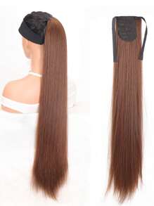 18-34 英寸超长直浅棕色马尾辫合成马尾接发，适合女性中国新年、音乐节、派对、角色扮演、节日和日常使用 - Light Brown - 查看 3