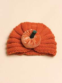 1pc Baby Pumpkin Knit Hat - Yellow - View 1