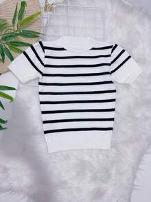 Women Knit Tops - trắng - Xem 2