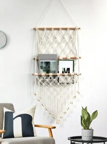 1入複古波希米亞風格手編掛毯,適用於門廳、書報架、旅店、民宿等場所裝飾