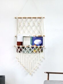 1入複古波希米亞風格手編掛毯,適用於門廳、書報架、旅店、民宿等場所裝飾