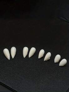 1pc ABS Material Vampire Teeth, Party Cosplay Essential Fake Teeth For Vampire And Zombie Costumes. - White - View 3