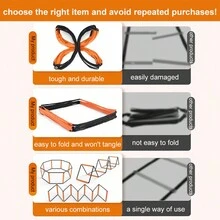 1 件可折疊敏捷梯,帶 8/10 橫檔,用於速度訓練 - 橘色 - 查看 4