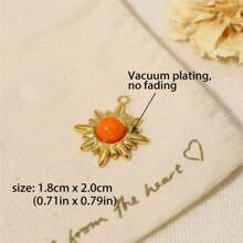 1入組天然石頭吊墜和18k鍍金鈦鋼鏈配件,適用於diy珠寶製作 - 金色 - 查看 11