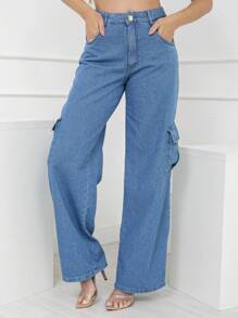 Women Jeans - 中等水洗藍 - 查看 2