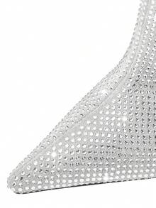 New Quality Rhinestone Knee-High Boots, Sexy Thin High Heels Over-The-Knee Boots For Women - Grey - View 6