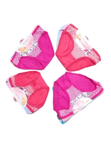 12 Pieces Of COTTON Briefs For GIRL With Children's Print (Colors Are Sent At Random) (Assorted Sizes From 2-10 Years) - Multicolor - View 2
