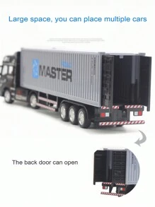 Inertial Grey Alloy Container Truck Trailer Model Toy, Gift For Kids, Birthday/Christmas/New Year - Grey - View 4