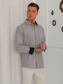 Men Shirts - 灰色 - 查看 3