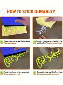 1pc "Drive Safe"  Car Sticker, English Love Sticker, Car Rearview Mirror Sticker - White - View 4