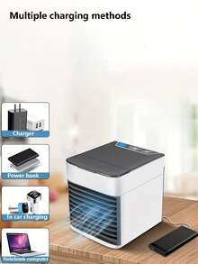 1 Quạt Mini ABS, Quạt Bàn Di Động Hàng Ngày Cho Gia Đình - trắng - Xem 4