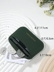 SOUTHLAND&KANGAROO 字母深绿色迷你钱包口袋钱包时尚简约卡包超薄轻便便携现金身份证信用卡零钱包生日礼物周年情人节情侣女士女孩女士青少年大学生中学生男士 - 綠色 - 查看 4