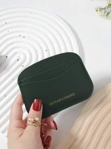 SOUTHLAND&KANGAROO 字母深绿色迷你钱包口袋钱包时尚简约卡包超薄轻便便携现金身份证信用卡零钱包生日礼物周年情人节情侣女士女孩女士青少年大学生中学生男士 - 綠色 - 查看 3