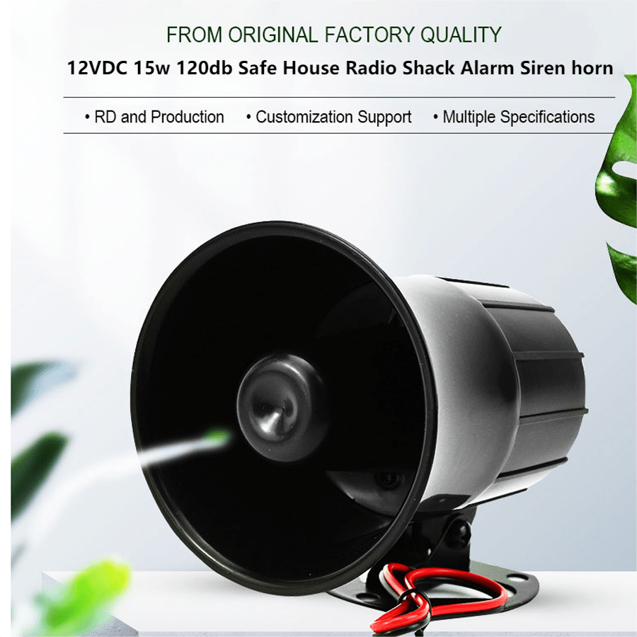 1 PC HIKE 12VDC 15w 120db Safe House Radio Shack Piezo Alarm Siren horn Outdoor Alarm Wire Loud
